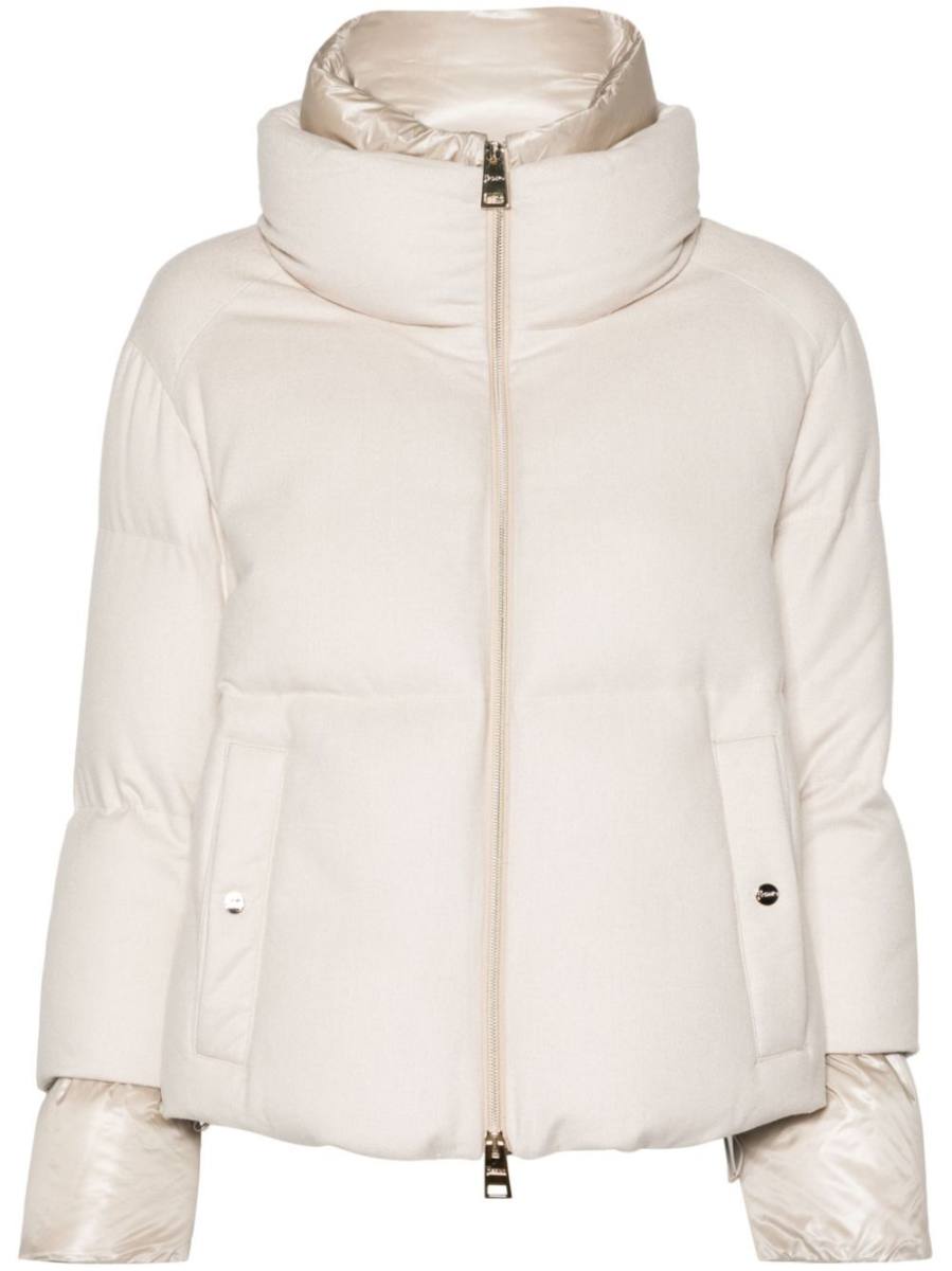 panelled insulated puffer jacket