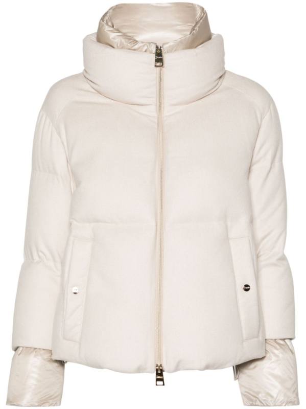 panelled insulated puffer jacket