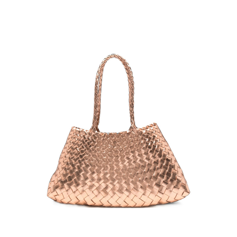 Dragon Diffusion Santa Croce Woven Metallic Leather Tote Bag