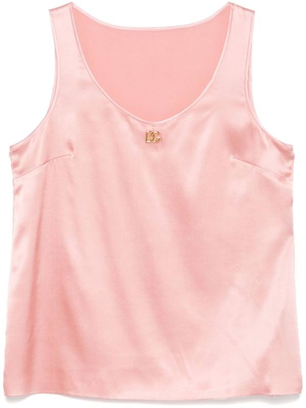logo-plaque satin top
