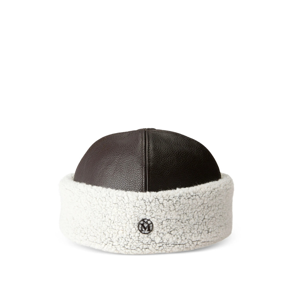 Maison Michel Marthe Shearling-trim Leather Hat
