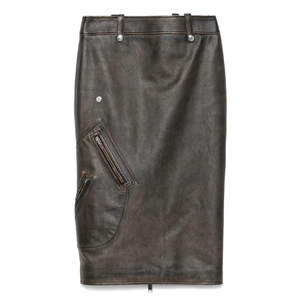 Alexander Mcqueen Leather Pencil Skirt