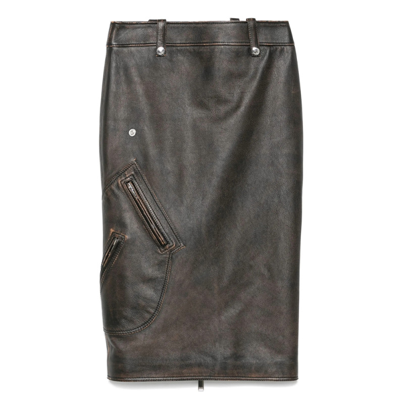 Alexander Mcqueen Leather Pencil Skirt