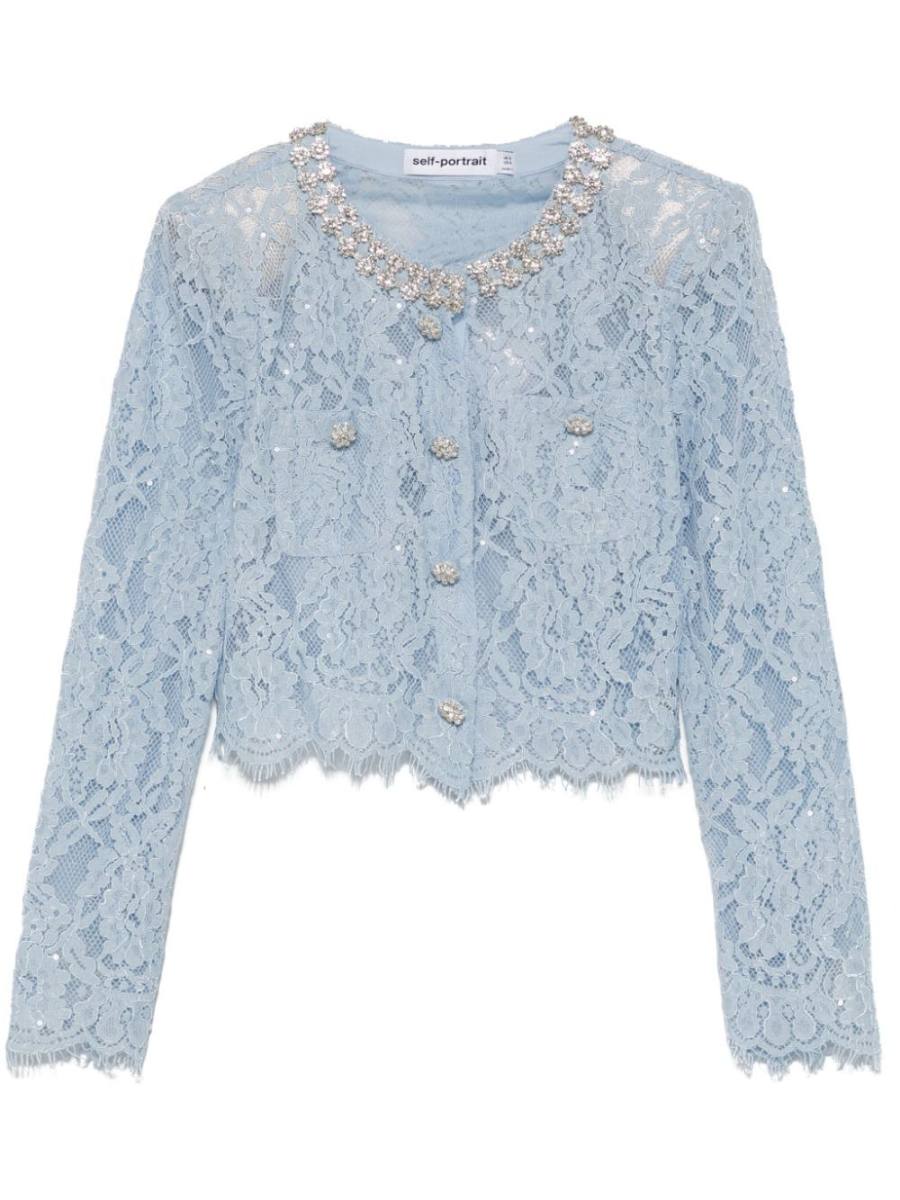 lace embellished top
