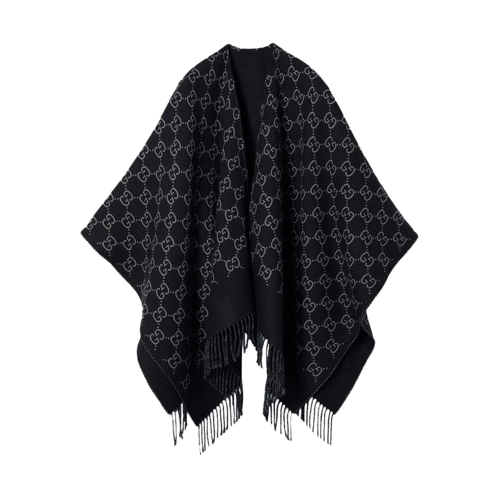 Gucci GG-pattern Fringed Poncho