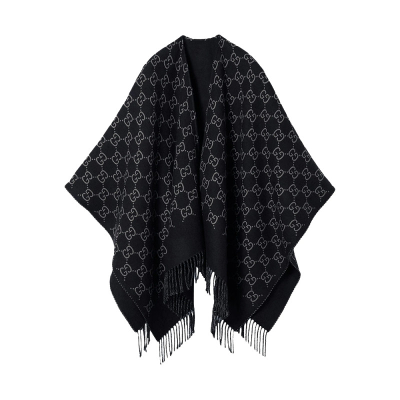 Gucci GG-pattern Fringed Poncho