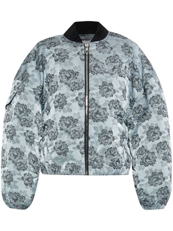 floral-pattern bomber jacket