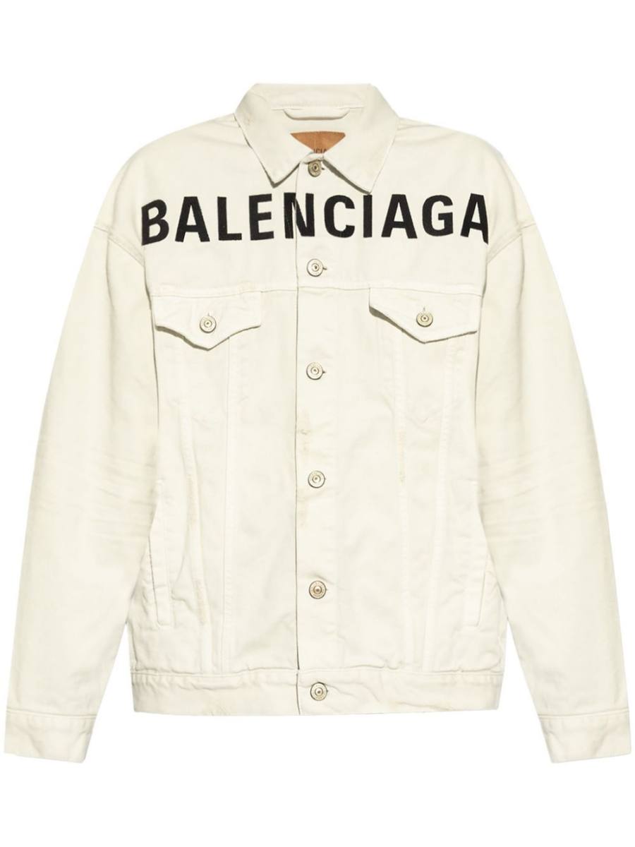 logo-print denim jacket