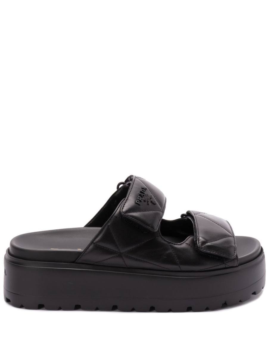 padded leather sandals