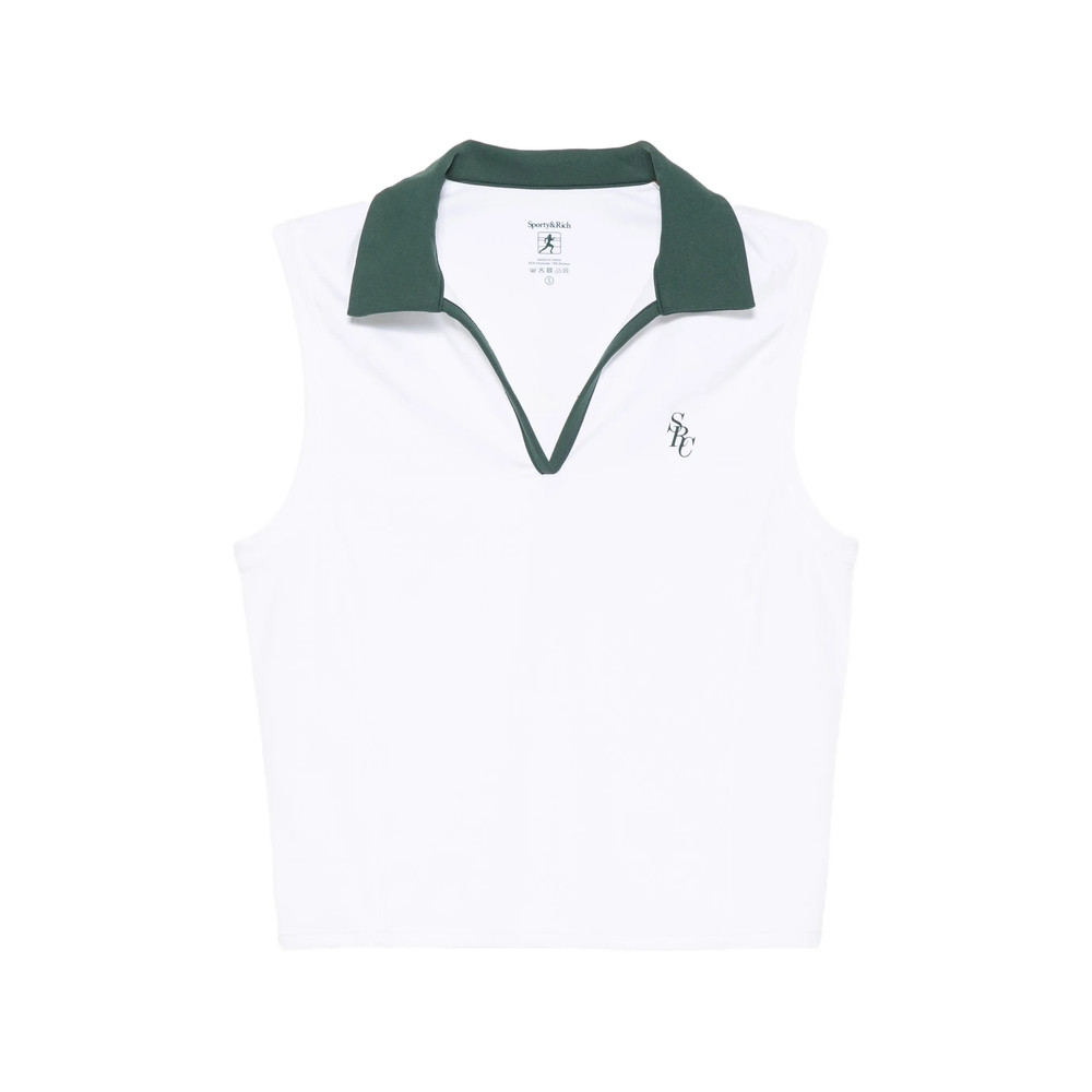 Sporty & Rich Logo-embroidered Sleeveless Top