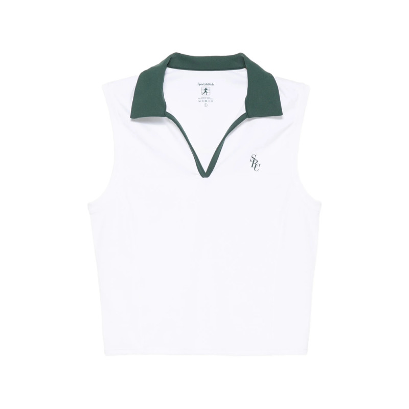 Sporty & Rich Logo-embroidered Sleeveless Top