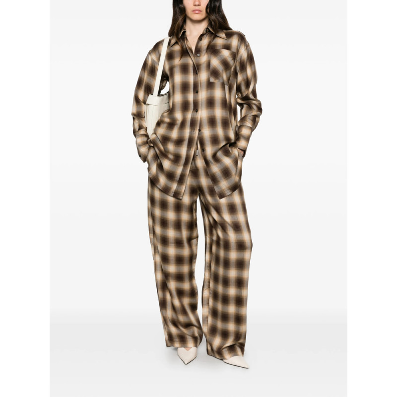 Co Plaid-check Drawstring-waist Trousers