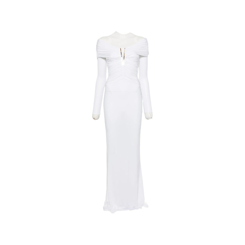 Elisabetta Franchi Off-the-shoulder Ruched Maxi Dress