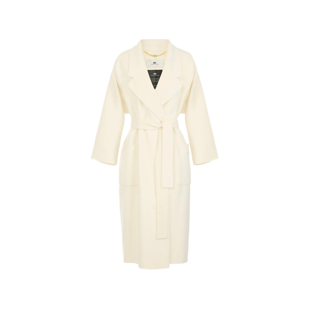 Elisabetta Franchi Coat In Wool Double Cloth