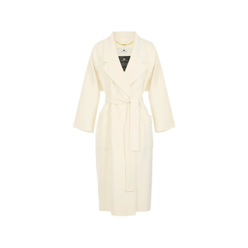 Elisabetta Franchi Coat In Wool Double Cloth