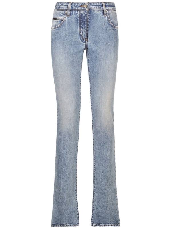 logo-patch low-rise bootcut jeans