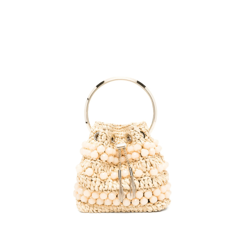 Jimmy Choo Beaded Circle-handle Shoulder Bag