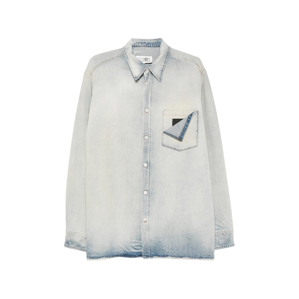 Mm6 Maison Margiela Faded-effect Denim Jacket