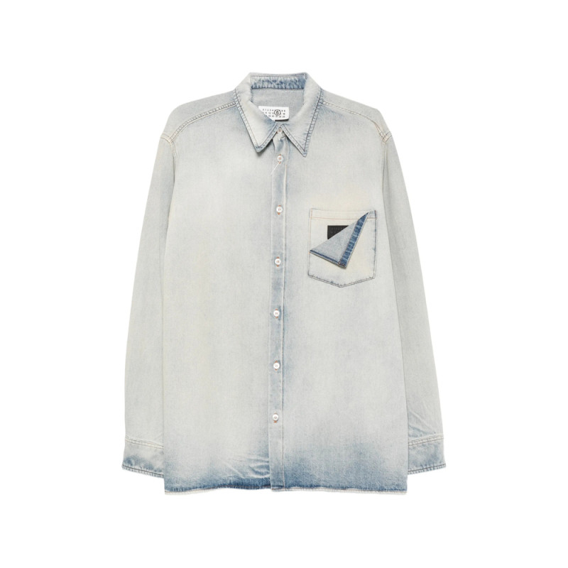 Mm6 Maison Margiela Faded-effect Denim Jacket