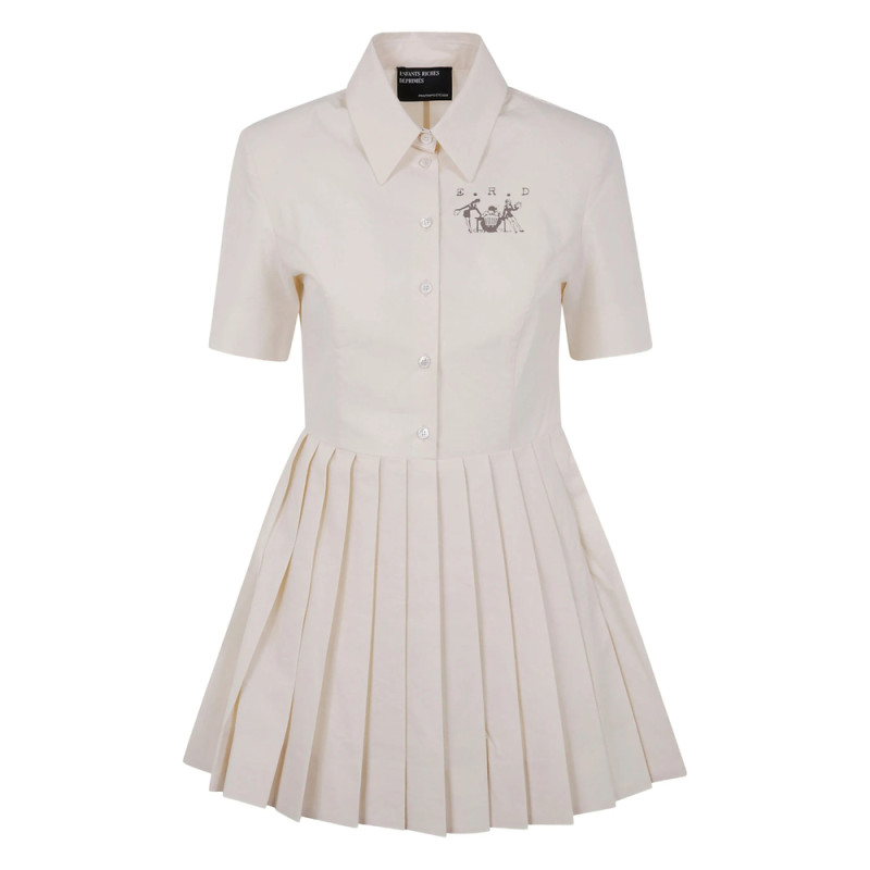 Enfants Riches Déprimés Logo-print Pleated Shirt Dress