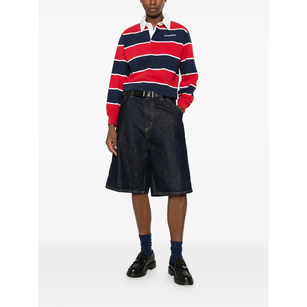 Sporty & Rich Striped-pattern Polo Top
