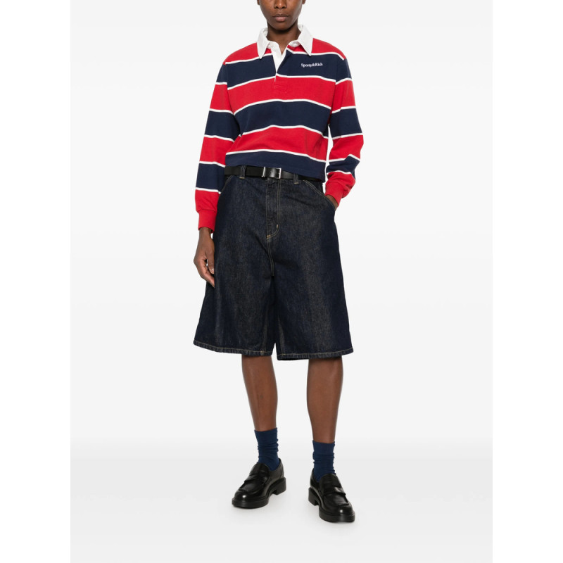 Sporty & Rich Striped-pattern Polo Top
