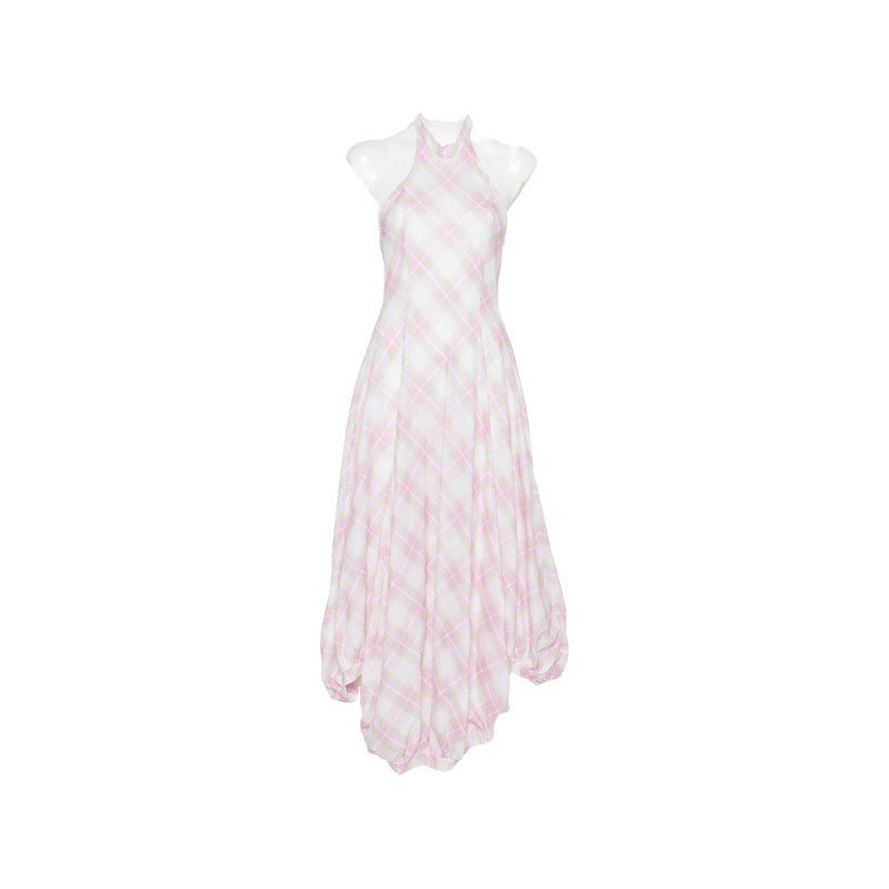 Gimaguas Checked Asymmetric-hem Dress