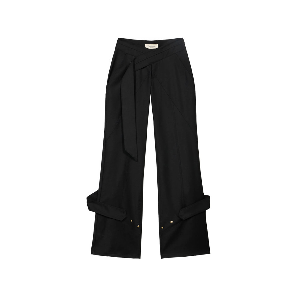 Blumarine Crossover-waistband Strap-detail Trousers