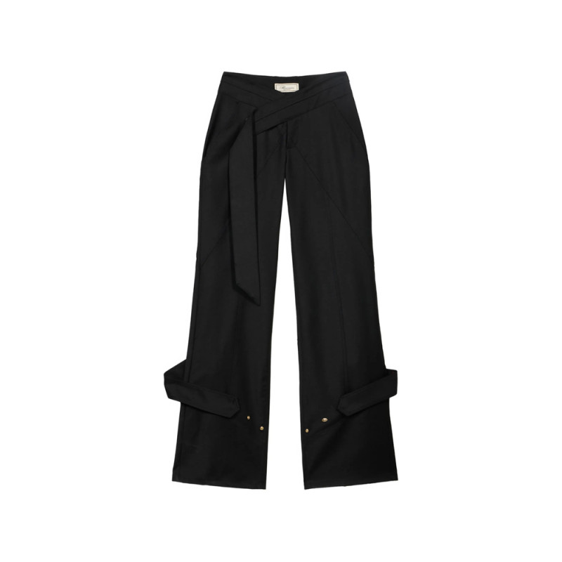 Blumarine Crossover-waistband Strap-detail Trousers