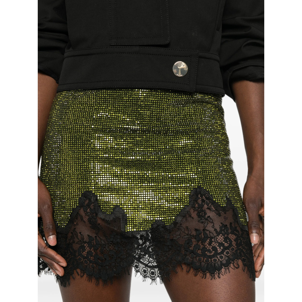 Self-portrait Sequin-embellished Lace-trim Skirt