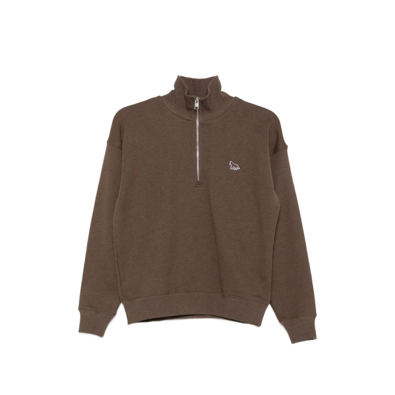 Maison Kitsuné Logo-patch Quarter-zip Sweater