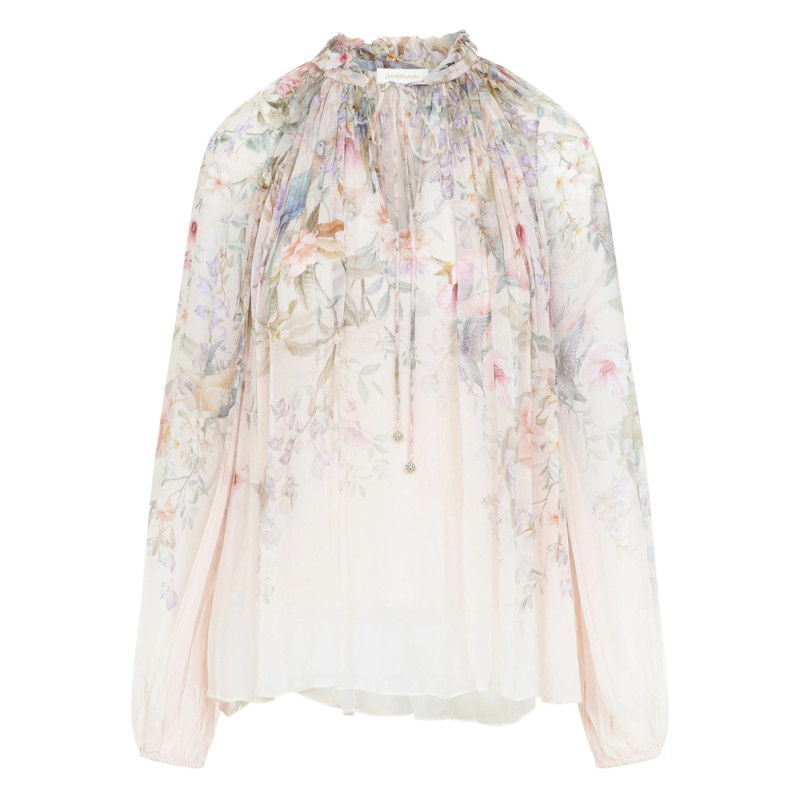 Zimmermann Rebellion Billow Ruffled Floral-pattern Top