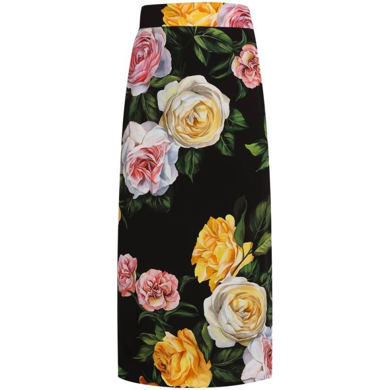 Dolce & Gabbana Floral-print Midi Skirt