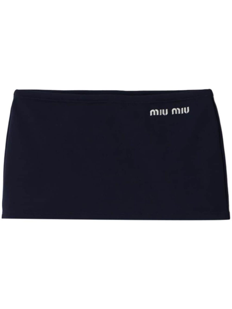 embroidered-logo mini skirt
