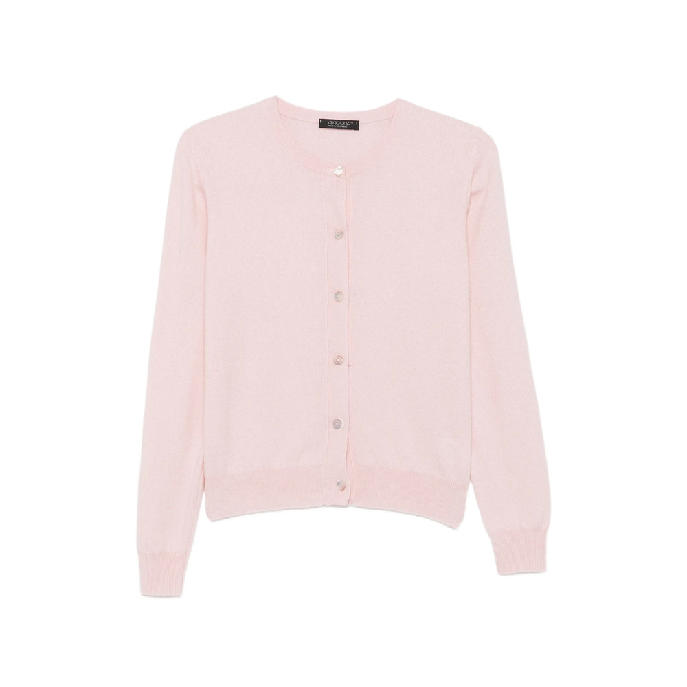 Aragona Cashmere Button-up Ribbed-trim Cardigan