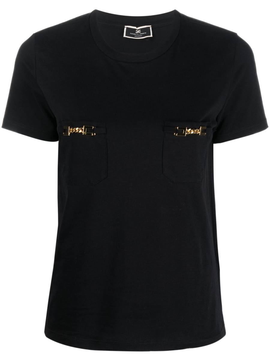 chain-detail pocket T-shirt