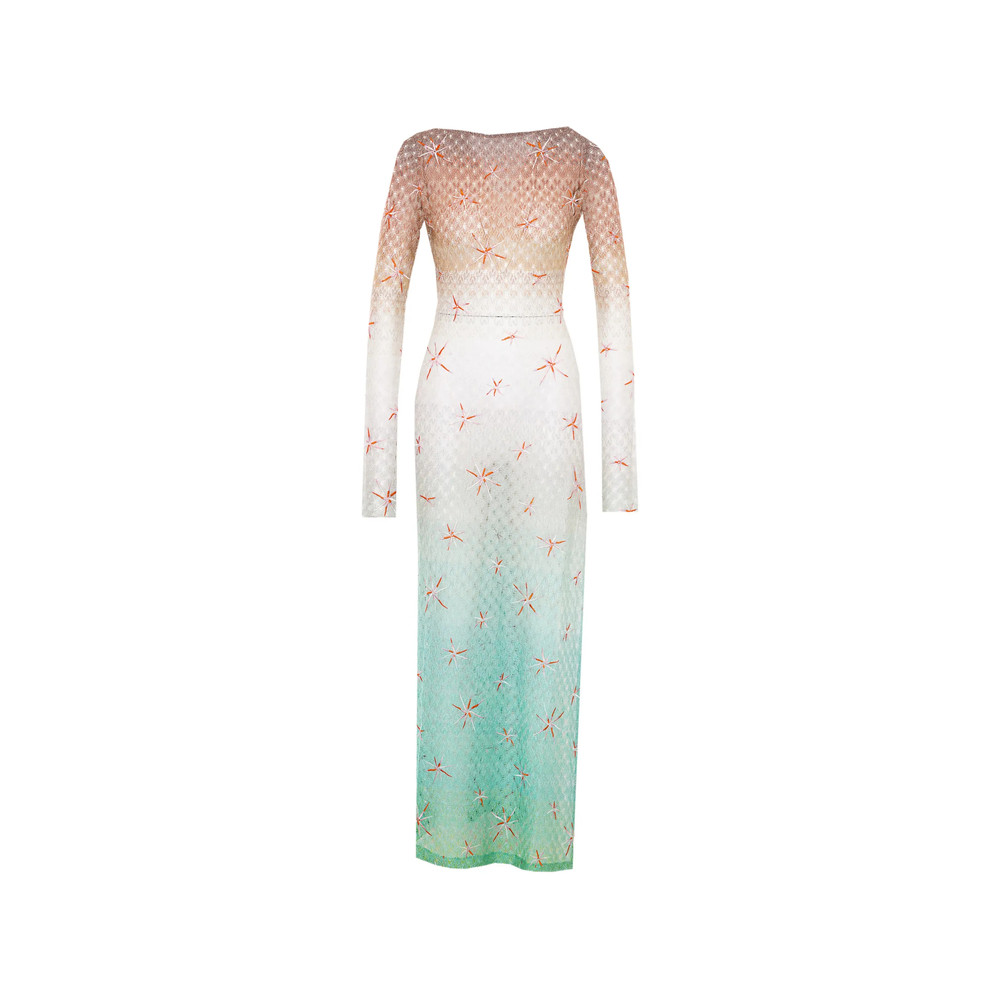 Missoni Embroidered Mesh Long-sleeved Dress