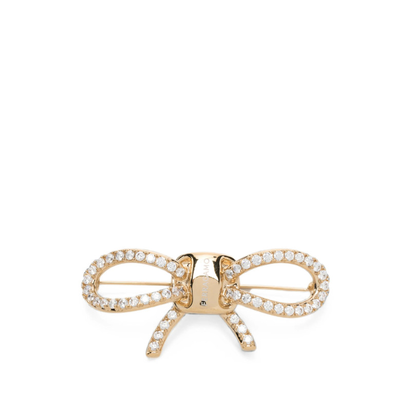 Ferragamo Vara Bow Crystal-embellished Brooch
