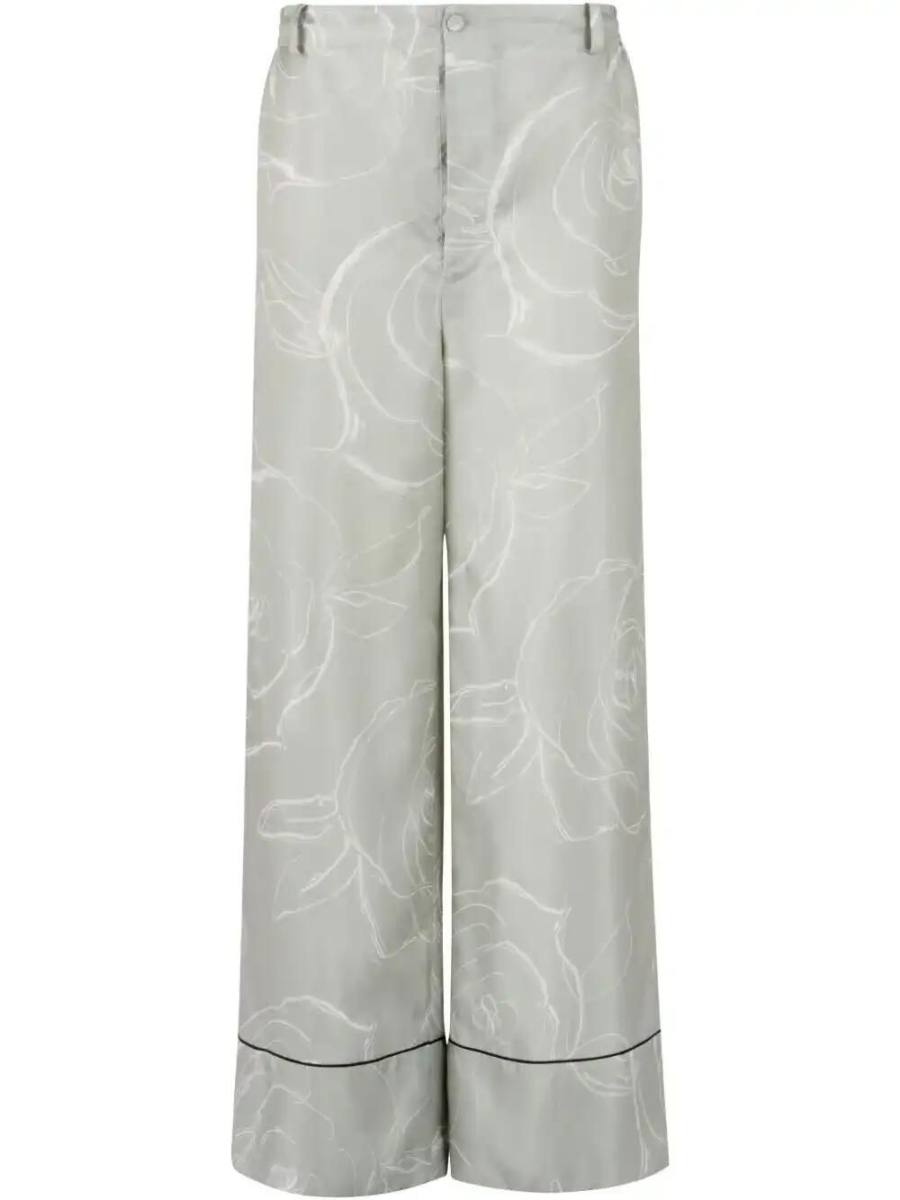 rose-print palazzo pants
