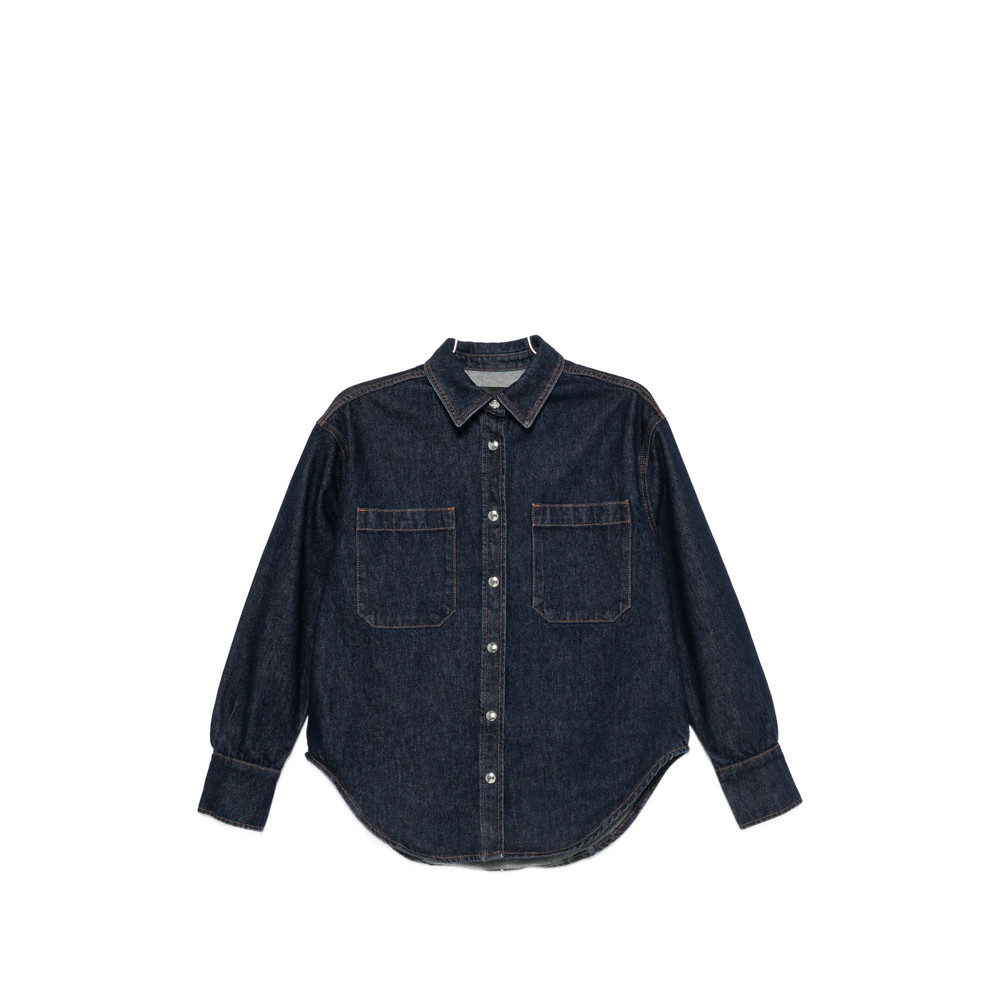 Anine Bing Samy Contrast-stitch Denim Shirt