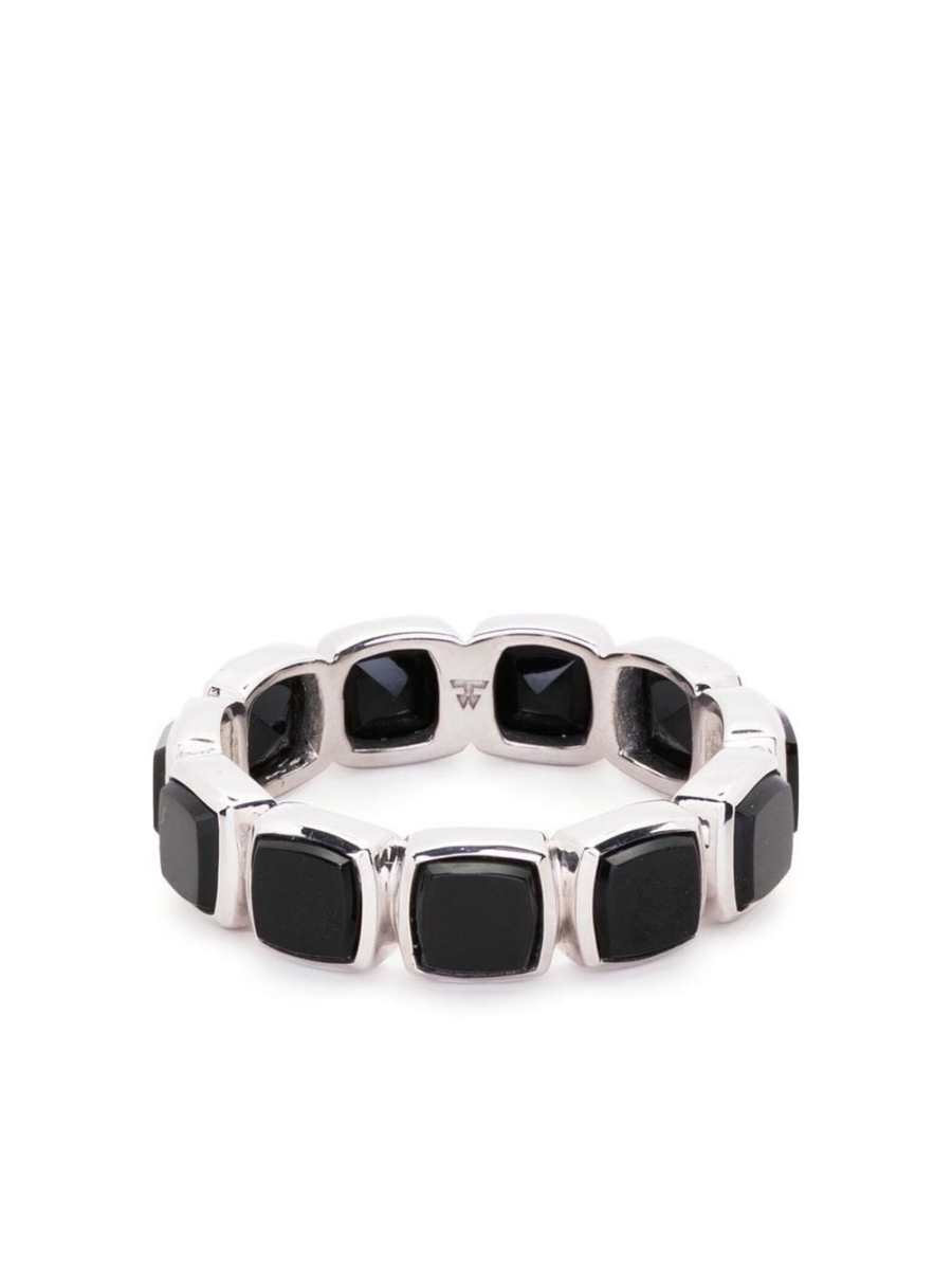 Cushion onyx band ring