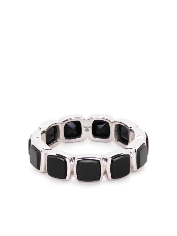 Cushion onyx band ring