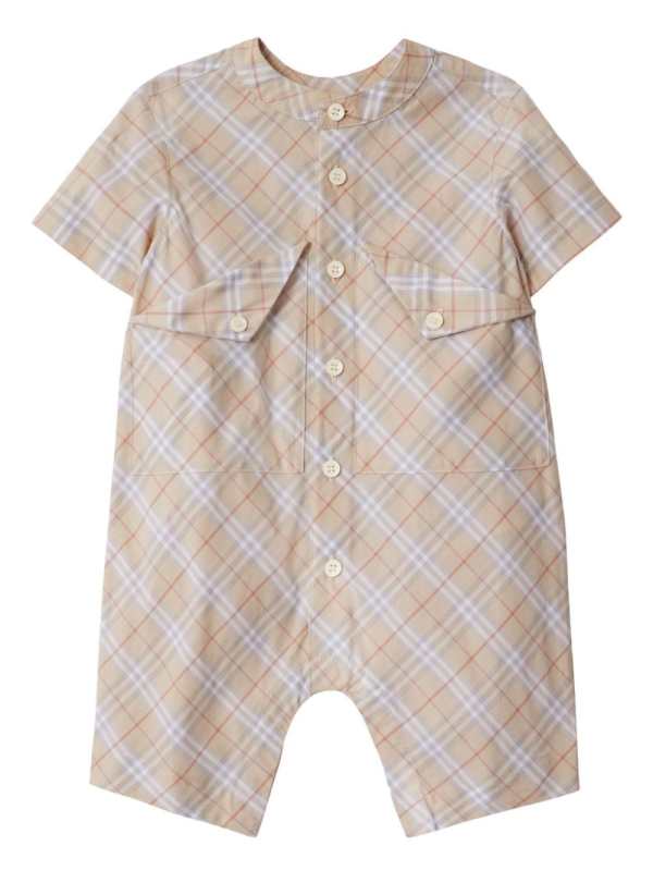 check cotton playsuit