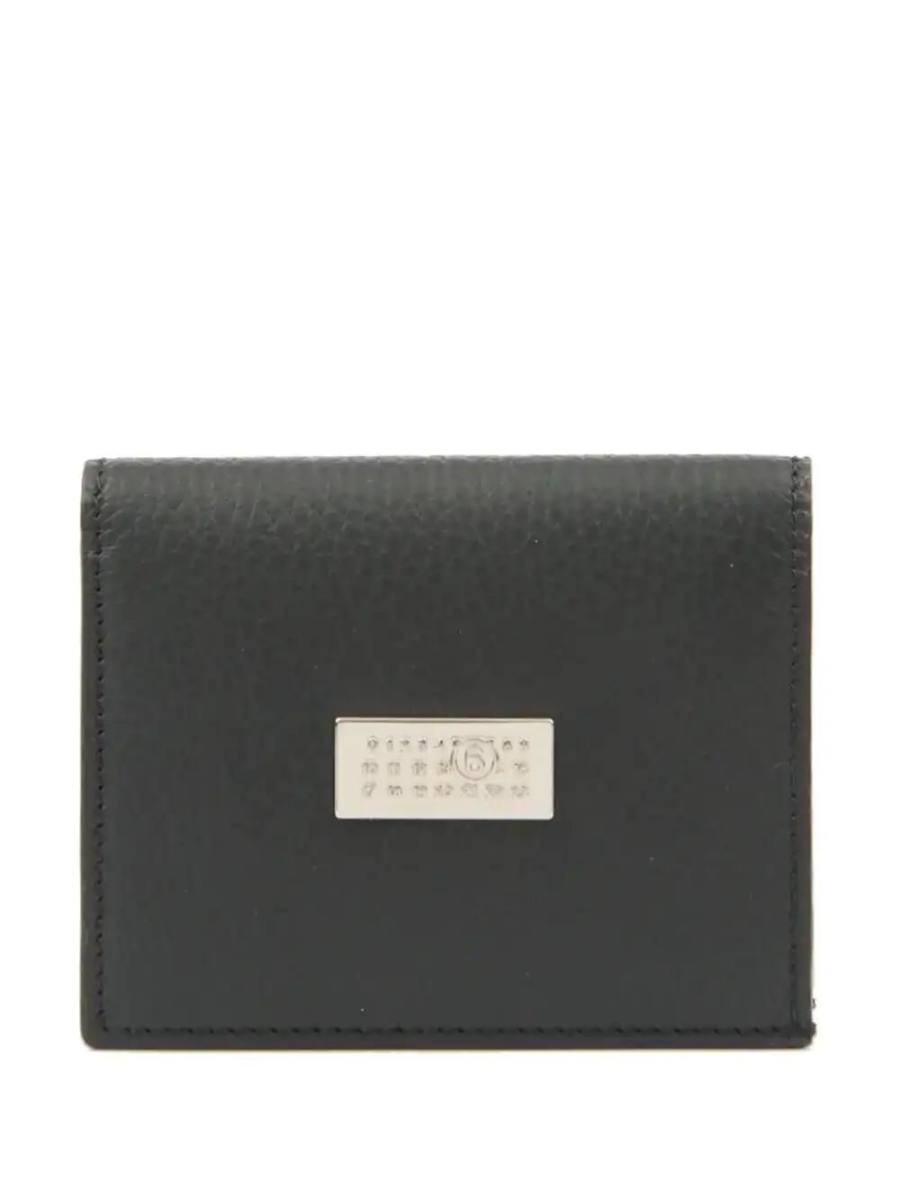 logo plaque leather bi-fold wallet