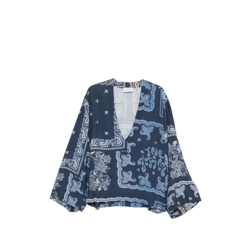 The Attico Paisley V-neck Blouse