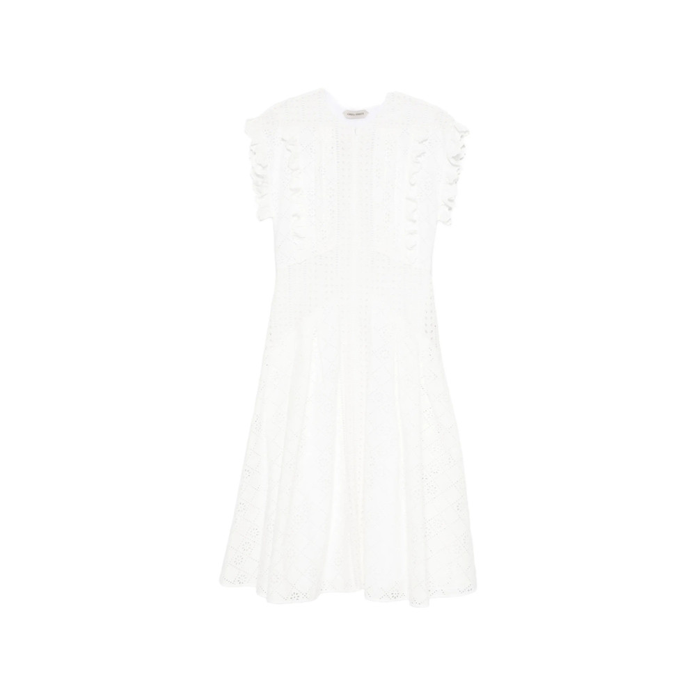 Alberta Ferretti Ruffled Eyelet Dress