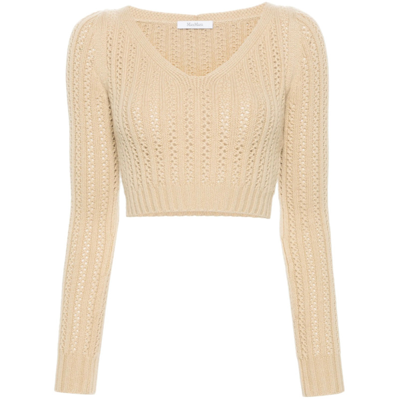 Max Mara Cropped Open-knit Jumper