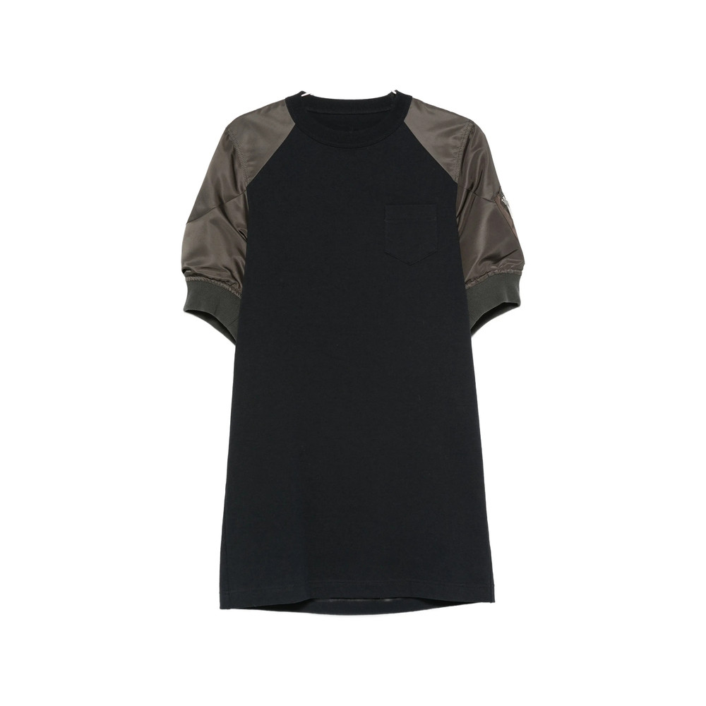 Sacai Panelled Puff-sleeve Mini T-shirt Dress