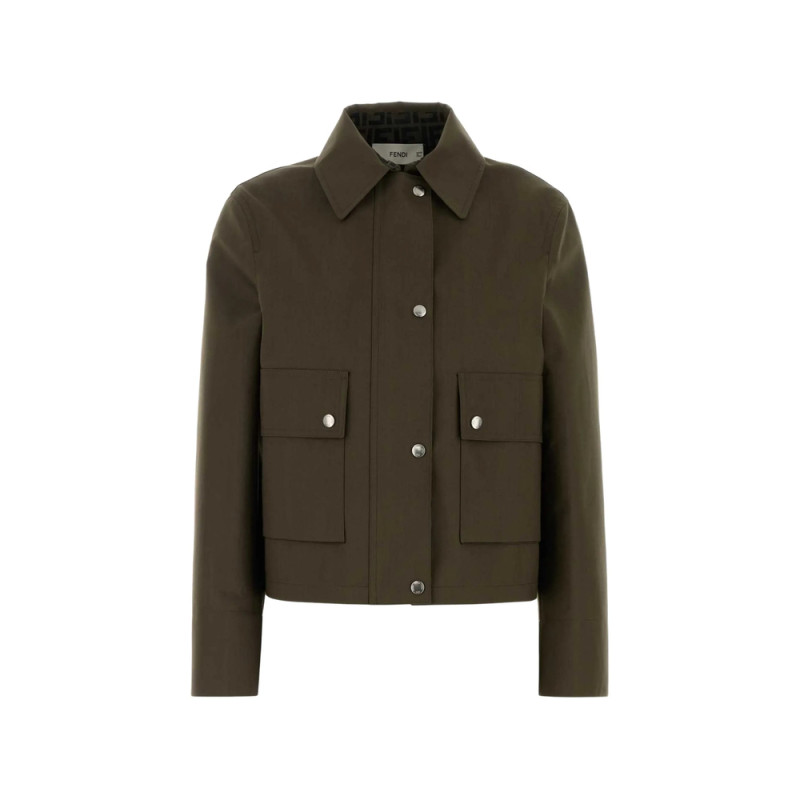 Fendi Jacket Green Fabric Blouson