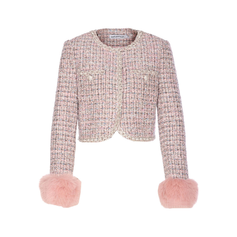 Self-portrait Crystal-embellished Tweed Jacket